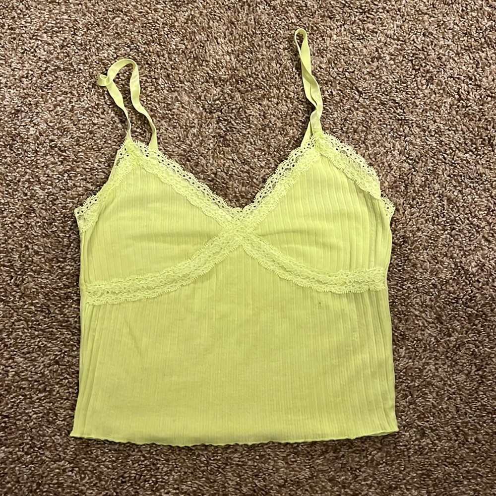 Yellow laced tank.